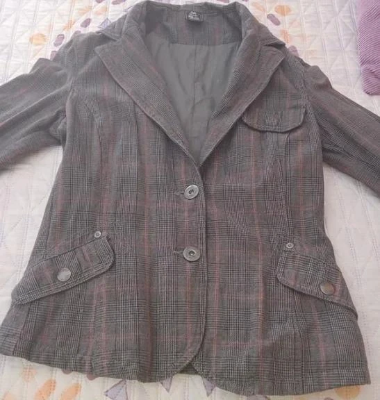 Blazer Americana de Cuadros Bershka - Talla S